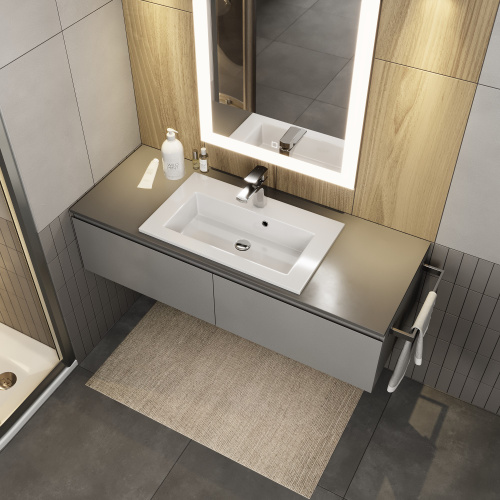 Раковина керамическая Uperwood Aurora RAurora60wg 61х36 полувстраиваемая цвет белый - фото 3