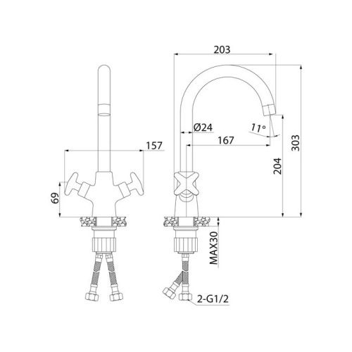 Смеситель для кухни IDDIS Acros ACRSB00i05 на мойку хром - фото 3
