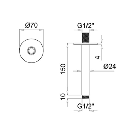 Держатель для верхнего душа Almar Arms E021107.HB латунь - фото 2