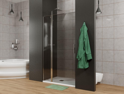 Душевая дверь Allen Brau Priority 3.31001.00G 90х200 стекло тонированное профиль хром глянцевый - фото 2