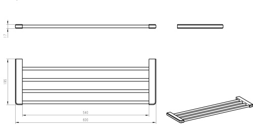 Полка для ванной комнаты Wonzon & Woghand WW-V3901-CR - фото 2