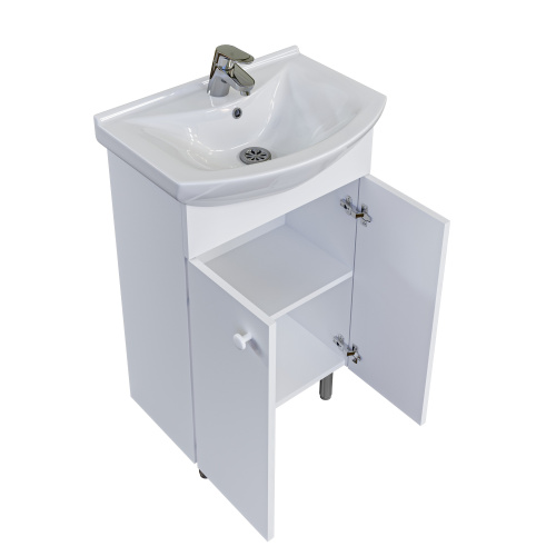 Тумба с раковиной и зеркалом Grossman Eco Line 106051-2 56х31х68 напольная цвет белый - фото 3