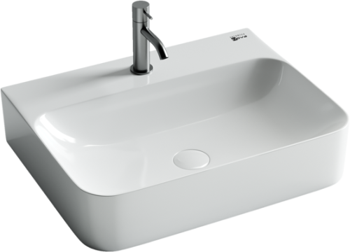 Раковина из сантехнического фарфора Ceramica Nova AURA CN2001 61х48 подвесная цвет белый 1 отверстие под смеситель - фото 2