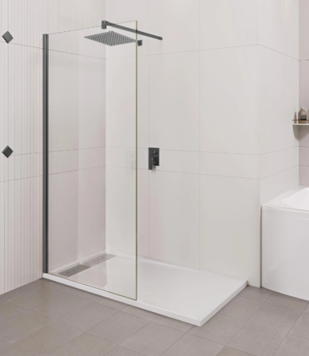 Душевая перегородка GOOD DOOR WALK IN ВИ00041 140х195 стекло прозрачное профиль вороненая сталь - фото 2