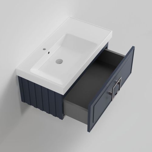 Тумба с раковиной La Fenice CUBO NFNC-01-CUB-BG-90-1-90L 90х50 подвесная цвет синий - фото 2