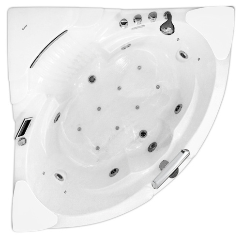 Ванна акриловая гидромассажная Gemy G9082 O 152х152 угловая четверть круга с каркасом - фото 3