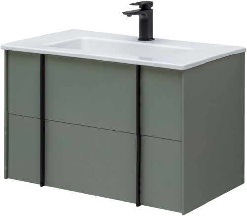 Тумба под раковину Allen Brau Reality 1.32005.CGM 80х46х50 подвесная цвет зеленый/серый - фото 3
