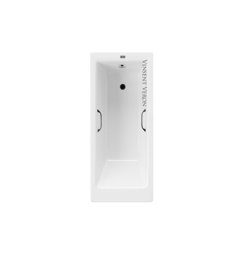 Ванна чугунная Vinsent Veron Tampa VTP1707042H/VH0012BL 170х70 пристенная прямоугольная с ножками с ручками