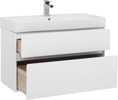Тумба с раковиной Aquanet Бруклин 00212599 97х44х57 напольная/подвесная цвет белый - фото 2