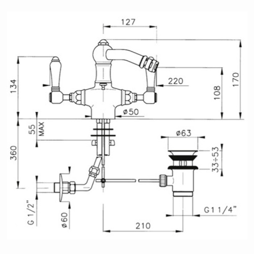 Смеситель Nicolazzi Petit Mont Blanc 1434CR78 на биде хром - фото 2