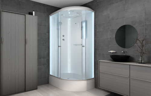 Душевая кабина AvaCan D312SLLED 120х90 асимметричная с крышей ориентация левая - фото 2