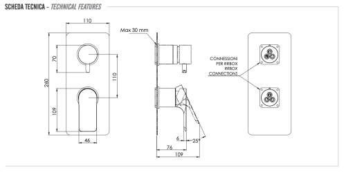 Смеситель для душа Remer Infinity I92KBNO встраиваемый в стену черный - фото 2