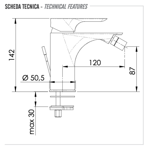 Смеситель Remer Infinity I20 на биде хром - фото 2