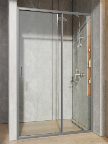 Душевая дверь Orange E02-120TGG 121х190 стекло прозрачное профиль сатин - фото 3