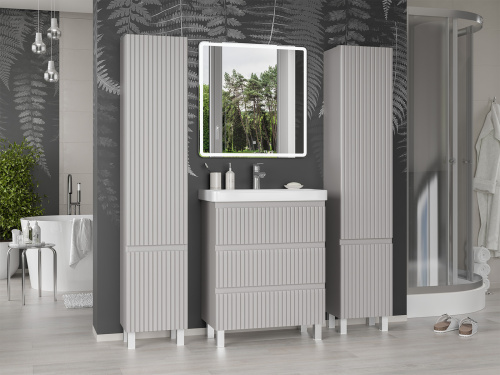 Шкаф-пенал Brevita Victory VIC-05035-500R 35х28х165 напольный/подвесной цвет серый - фото 5