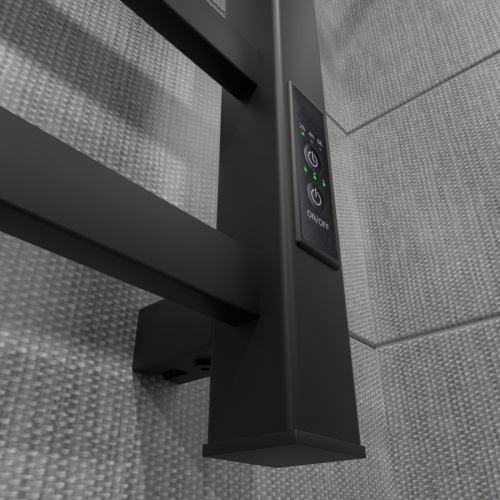 Полотенцесушитель Маргроид Вид 81-10 профильный 8110-6050-1083-9005R 53х60 электрический черный матовый - фото 4