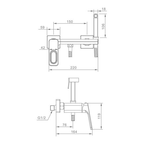 Гигиенический душ со смесителем Raglo R51.51 хром - фото 2