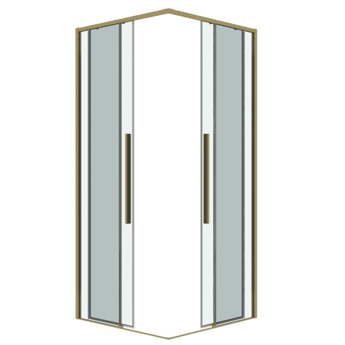 Душевая дверь Grossman Galaxy 1/2.K33.01.11.32.00 110х195 стекло прозрачное профиль золото глянцевое - фото 2