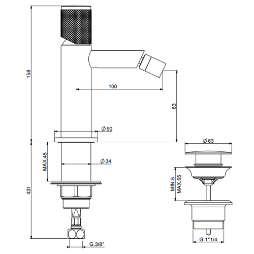 Смеситель Gattoni MD MD210/22C0 на биде хром - фото 2
