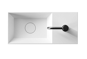 Раковина керамическая Alice Spy 34100101 55х25 подвесная цвет белый глянцевый 1 отверстие под смеситель