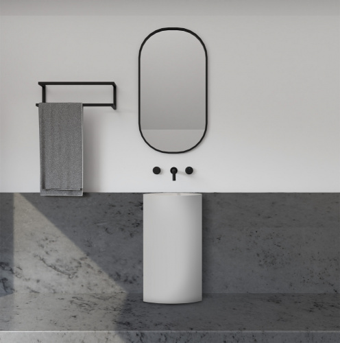 Раковина из искусственного камня Abber STEIN AS2506 45х45 напольная цвет белый матовый без отверстий под смеситель - фото 4