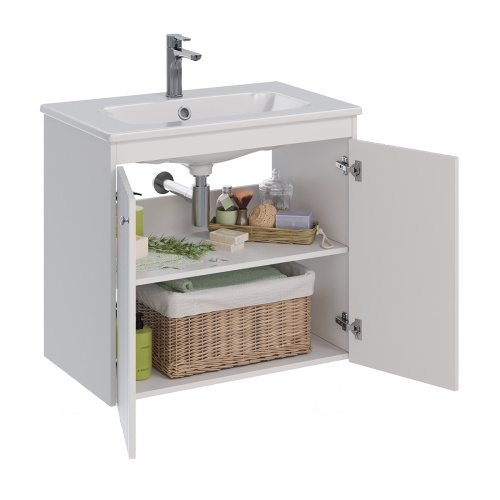 Тумба под раковину LeMark Romance LM07R80T 73х45х71 напольная/подвесная цвет белый - фото 2