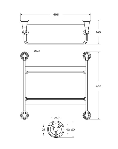 Полка в ванную комнату Art&Max BIANCHI AM-E-2611-D-Br - фото 2