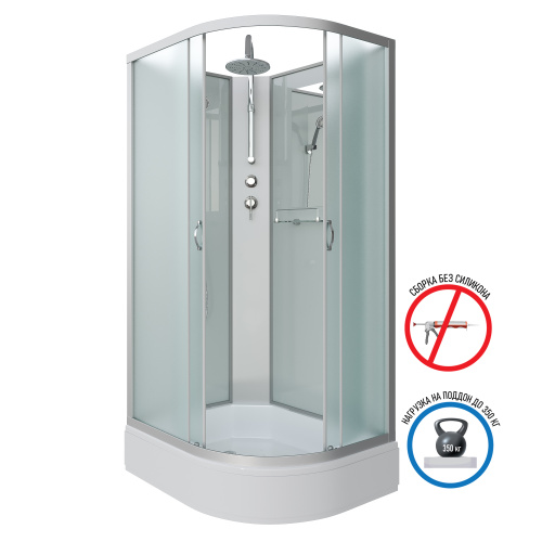 Душевая кабина Niagara Classic 339844LBKT 90х80 асимметричная без крыши ориентация левая - фото 2