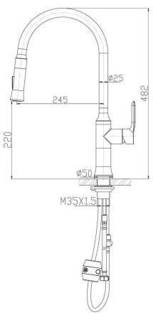 Смеситель для кухни BelBagno NOVA BB-LAM38-IN на мойку сатин