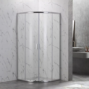 Душевой уголок Veconi Rovigo RV202-90-01-C4 90х90 стекло прозрачное профиль хром глянцевый без поддона