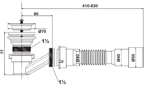 Сифон для поддона Bettoserb 125340 - фото 2