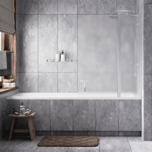 Душевая шторка на ванну Wasserkraft Berkel 48P 48P02-110RM 110х140 стекло матовое профиль хром глянцевый ориентация правая - фото 2