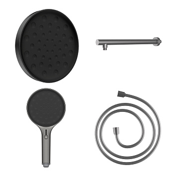 Душевой гарнитур Vincea Inspire VSHH-3I2AHGM настенный вороненая сталь