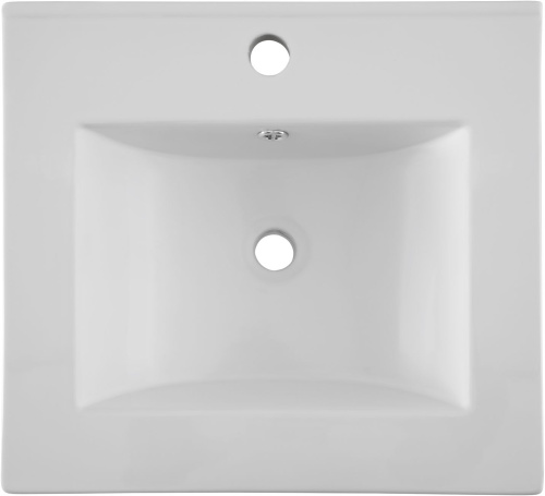 Раковина керамическая Aquanet Flat 00330428 52х42 полувстраиваемая цвет белый 1 отверстие под смеситель - фото 5