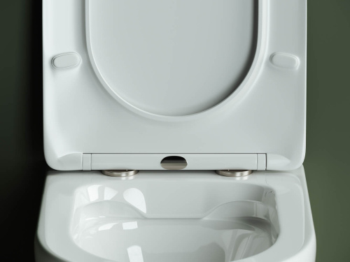 Унитаз подвесной Ceramica Nova HIGHLIGHT CN1804 белый с сиденьем микролифт безободковый душевой смыв - фото 4