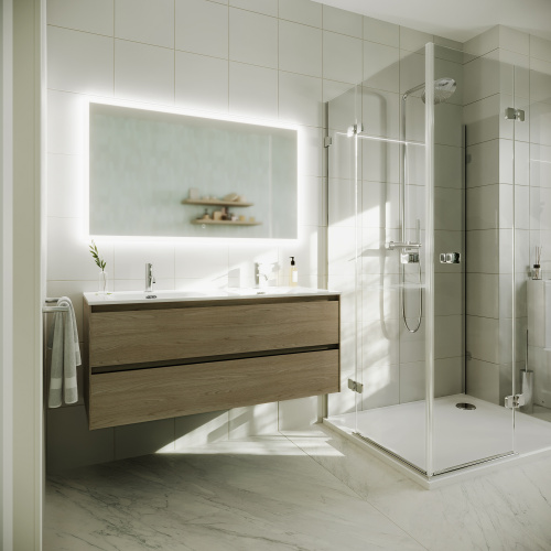 Тумба под раковину Sancos Cento CN120-2KE 119х45х50 подвесная цвет карпатская ель - фото 3