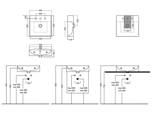 Раковина из санфаянса Hatria BAHIA_13 BH0500465011TS0 50х47 подвесная цвет белый - фото 2
