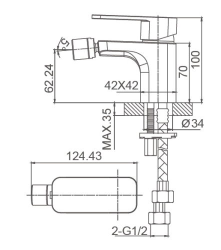 Смеситель Wonzon & Woghand Arnie WW-695001-MB на биде черный - фото 2
