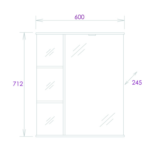 Зеркало-шкаф Onika Карина 206010 60х25х71 подвесной цвет белый - фото 3