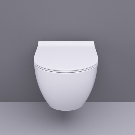 Унитаз подвесной Bond Oval F01-10 белый с сиденьем микролифт безободковый душевой смыв