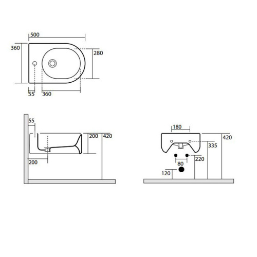 Биде Kerasan Flo 312501*1 подвесное - фото 2