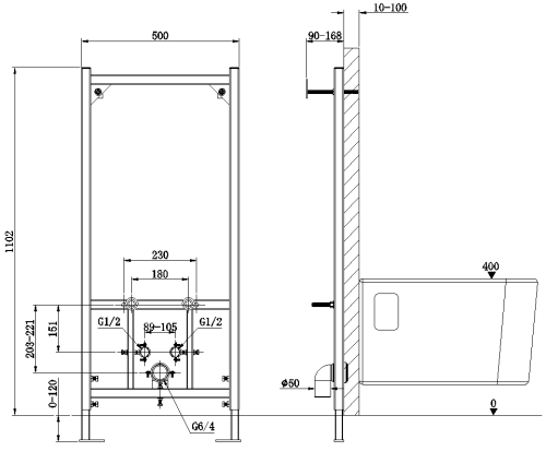 Инсталляция для биде AltroBagno Beni aggiuntivi AltroBagnoBidetFrame651A - фото 2