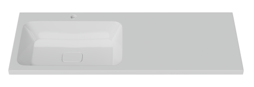 Раковина мебельная из литьевого мрамора Misty Kamilla 120 левая 4627173210027 120х48 над стиральной машиной цвет белый 1 отверстие под смеситель - фото 4