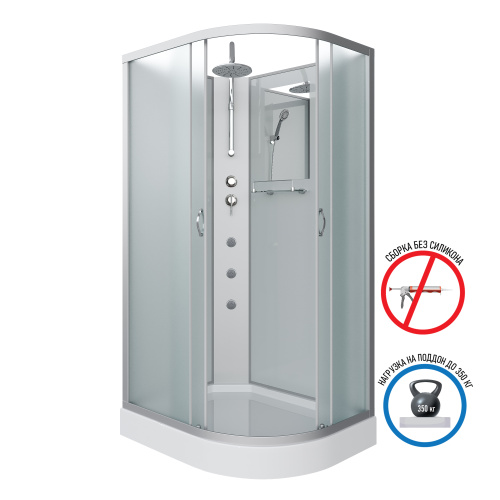 Душевая кабина Niagara Classic 33121423LBKTG 120х80 асимметричная без крыши ориентация левая - фото 2