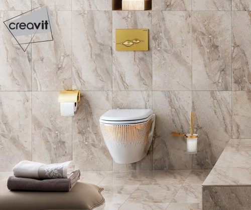 Клавиша смыва механическая Creavit GP1006.00 цвет золото матовое - фото 4