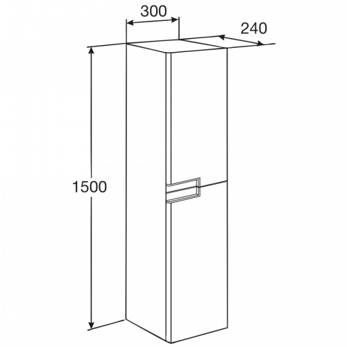 Шкаф-пенал Roca Victoria Nord Black Edition ZRU9000095 30х24х150 подвесной цвет черный глянцевый - фото 3