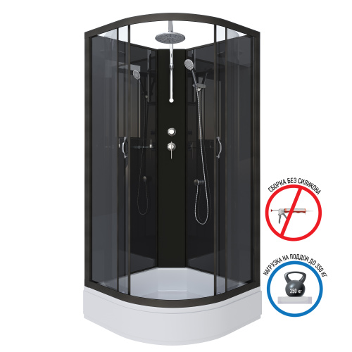 Душевая кабина Niagara Classic 65011434BKT 90х90 четверть круга без крыши ориентация универсальная - фото 2