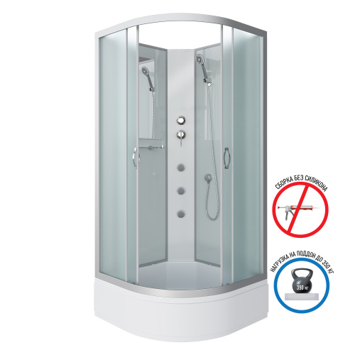 Душевая кабина Niagara Classic 33021424BKG 100х100 четверть круга без крыши ориентация универсальная - фото 2