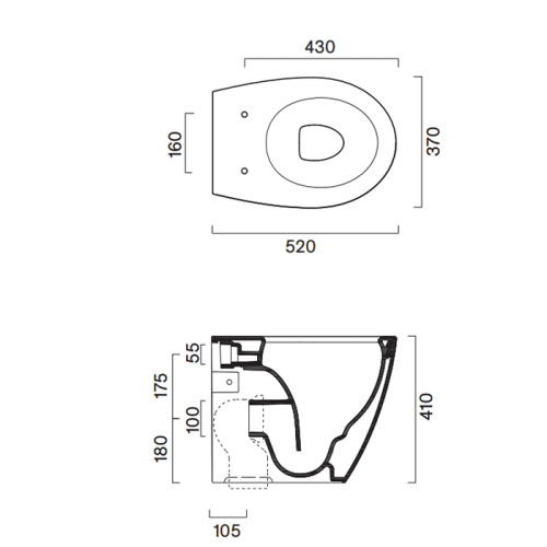 Чаша унитаза напольная Catalano Italy 712520001 цвет белый без сиденья безободковая смыв торнадо - фото 2