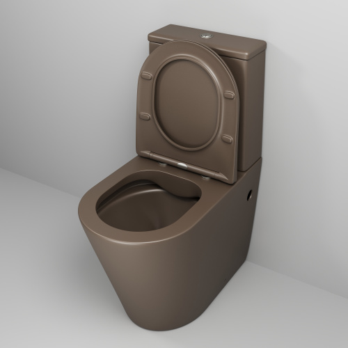 Унитаз напольный с бачком Grossman Color GR-4480BRMS коричневый матовый с сиденьем безободковый каскадный смыв - фото 4